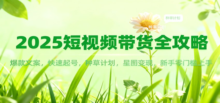 2025短视频带货全攻略：爆款文案，快速起号，种草计划，星图变现，新手零门槛上手-校睿铺