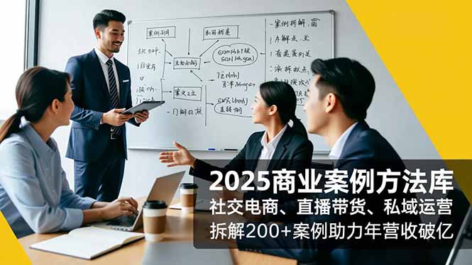 2025商业案例方法库，社交电商、直播带货、私域运营，拆解200+案例助力年营收破亿-校睿铺