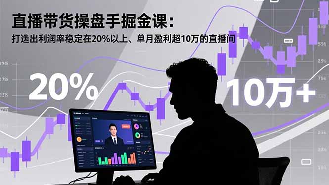直播带货操盘手掘金课：打造出利润率稳定在20%以上、单月盈利超10万的直播间-校睿铺
