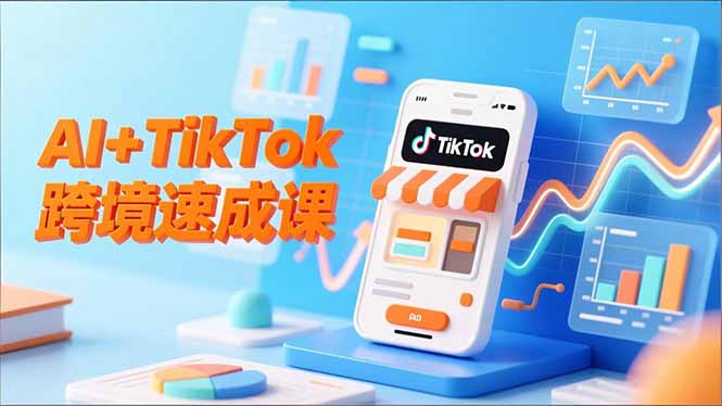 AI+TikTok跨境速成课，智能翻译、店铺定位、流程拆解，7天高效上线运营-校睿铺