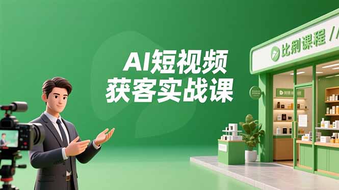 AI短视频获客实战课，数字人创作、实体行业应用、精准引流，30天获取客源月入6万+-校睿铺