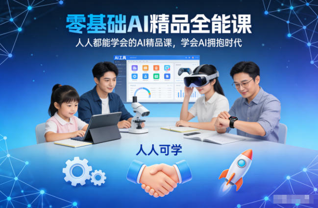 零基础AI精品全能课，人人都能学会的AI精品课，学会AI拥抱时代-校睿铺