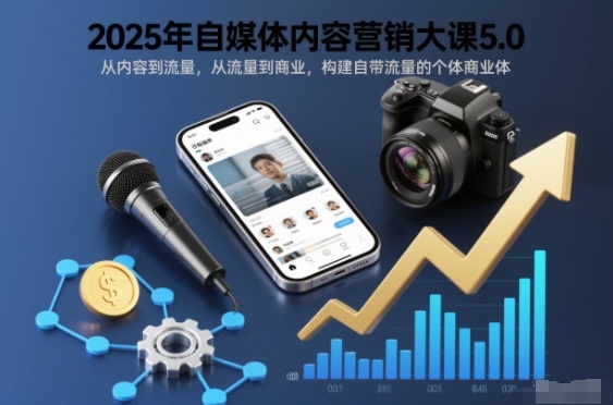 2025年自媒体内容营销大课5.0，从内容到流量，从流量到商业，构建自带流量的个体商业体-校睿铺