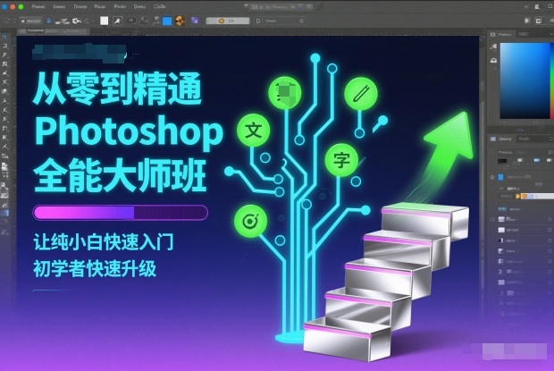 从零到精通Photoshop全能大师班，让纯小白快速入门，初学者快速升级-校睿铺