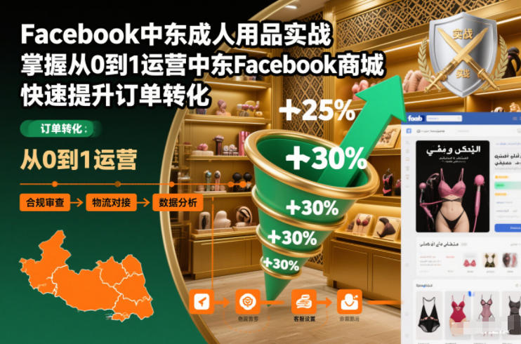 Facebook中东成人用品实战，掌握从0到1运营中东Facebook商城，快速提升订单转化-校睿铺