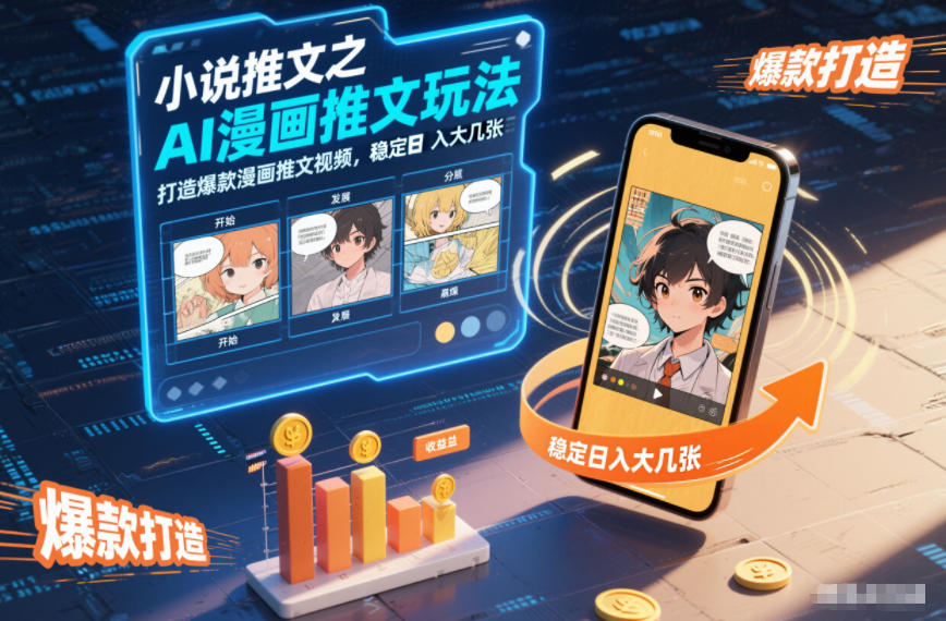 小说推文之AI漫画推文玩法，打造爆款漫画推文视频，稳定日入大几张-校睿铺