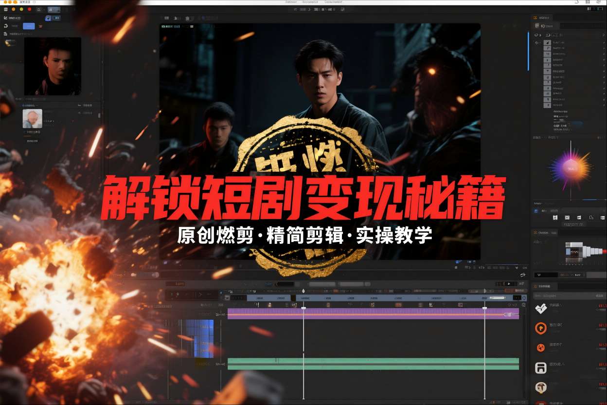 短剧拉新之原创燃剪精简剪辑实操课，解锁短剧变现秘籍-校睿铺