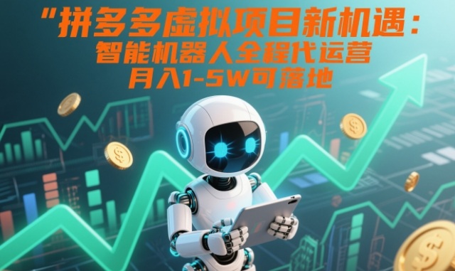 拼多多虚拟项目新机遇：智能机器人全程代运营，月入1-5W可落地【揭秘】-校睿铺