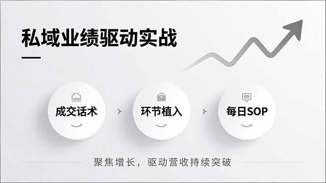 私域业绩驱动实战，成交话术、环节植入、每日SOP，聚焦增长，驱动营收持续突破-校睿铺