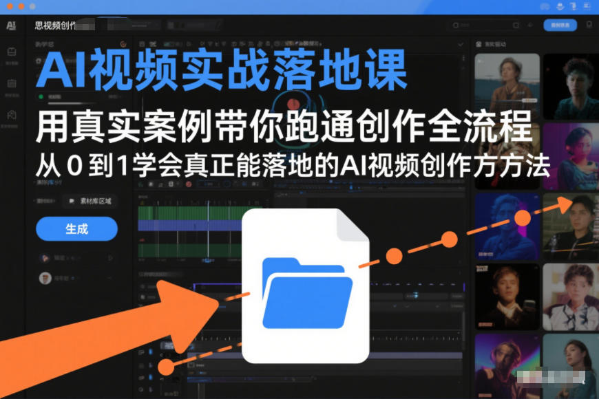 AI视频实战落地课，用真实案例带你跑通创作全流程，从0到1学会真正能落地的AI视频创作方法-校睿铺