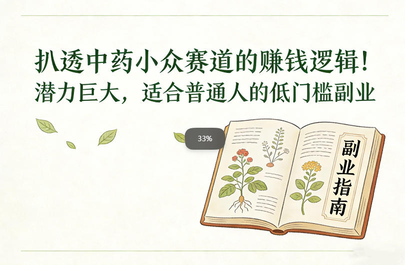 扒透中药小众赛道的賺米逻辑，潜力巨大，适合普通人的低门槛副业-校睿铺