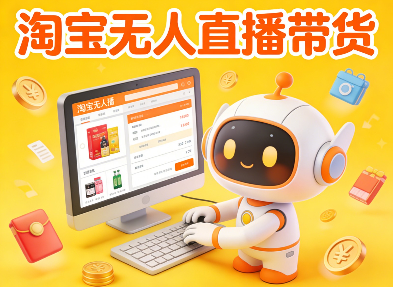 淘宝无人直播带货，24小时自动卖货，月佣金1W+，不违规不封号，不用露脸-校睿铺