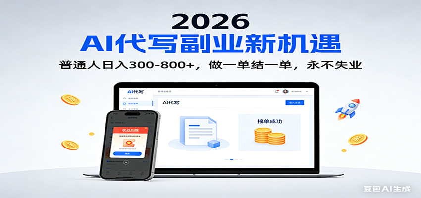 2026 副业首选！AI 代写日入 300-800，普通人0门槛，做一单结一单！-校睿铺
