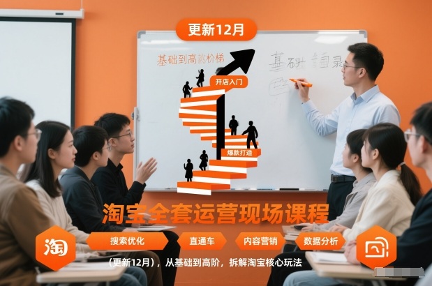 淘宝全套运营现场课程(更新26年1月)，从基础到高阶，拆解淘宝核心玩法-校睿铺