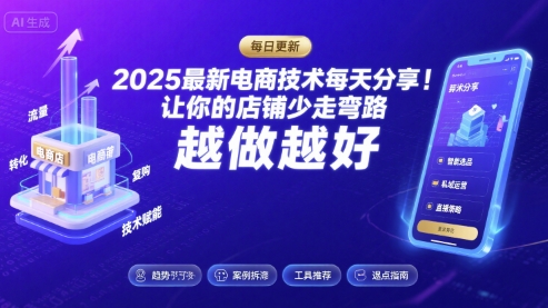 2025最新电商技术每天分享，让你的店铺少走弯路，越做越好(更新26年01月)-校睿铺