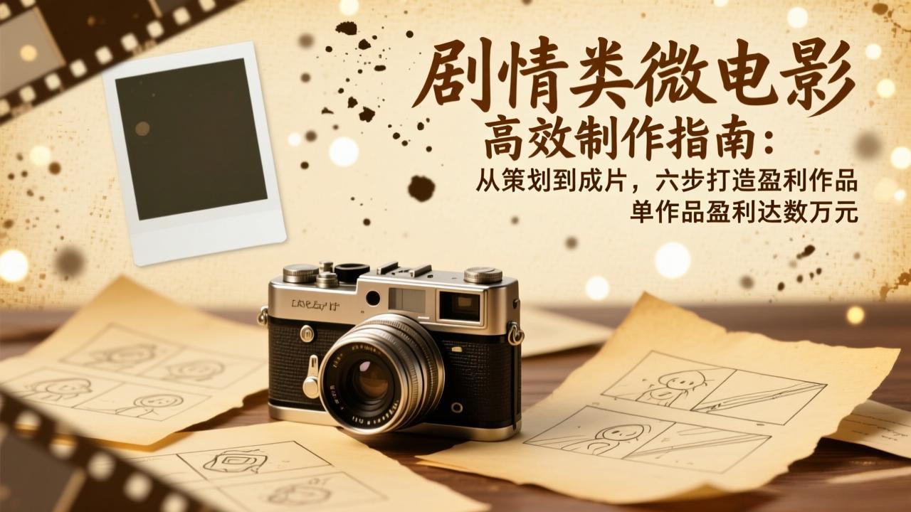 剧情类微电影高效制作指南：从策划到成片，六步打造盈利作品，单作品盈利达数万元-校睿铺