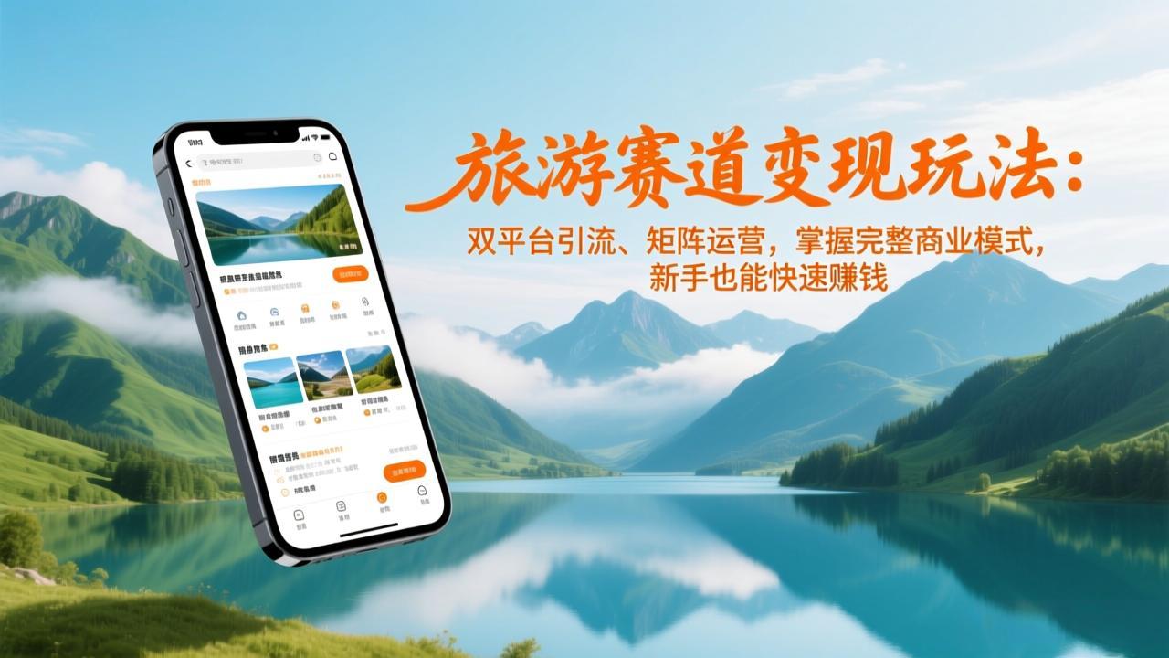 旅游赛道变现玩法：双平台引流、矩阵运营，掌握完整商业模式，新手也能快速赚钱-校睿铺