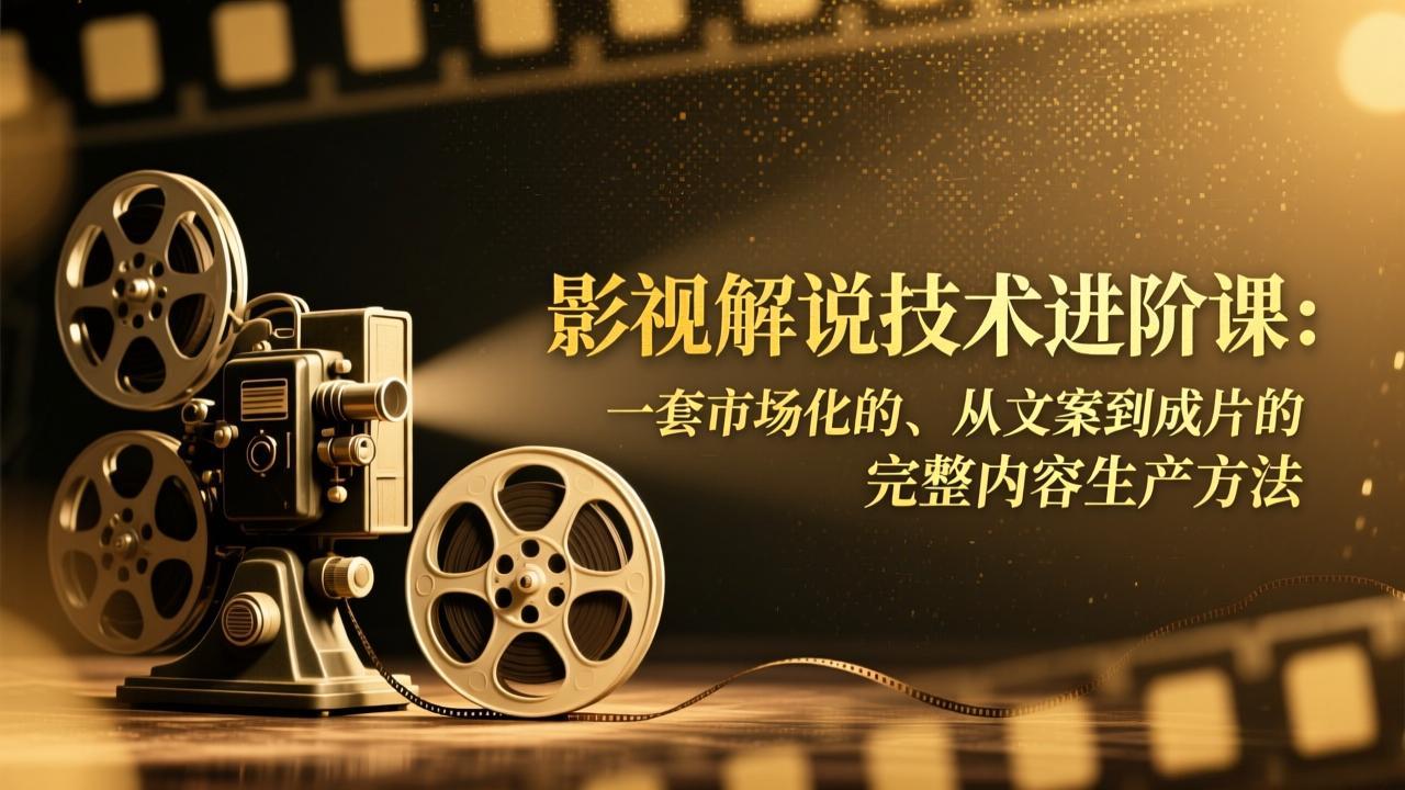 影视解说技术进阶课：一套市场化的、从文案到成片的完整内容生产方法-校睿铺