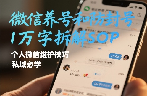 微信养号和防封号1万字拆解SOP，个人微信维护技巧，私域必学【文档】-校睿铺