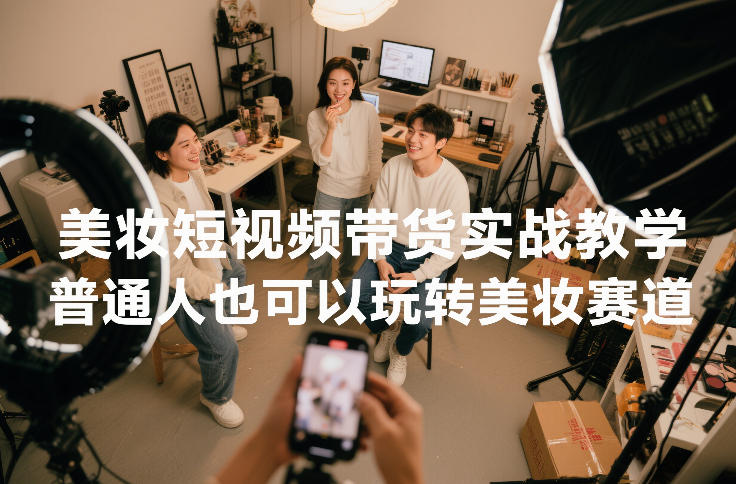 美妆短视频带货实战教学，普通人也可以玩转美妆赛道-校睿铺