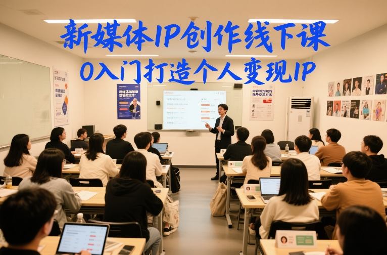 新媒体IP创作线下课，0入门打造个人变现IP-校睿铺