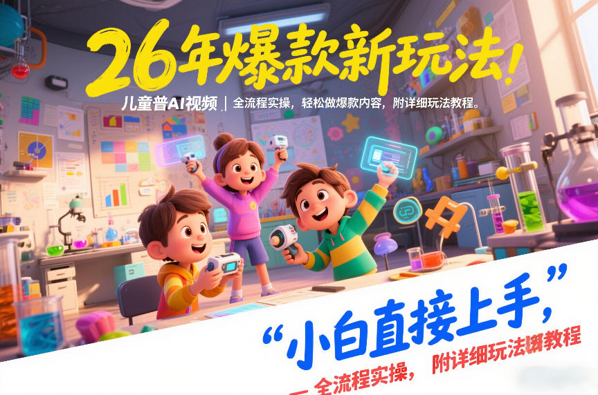 26年爆款新玩法，儿童科普AI视频，全流程实操，轻松做爆款内容，小白直接上手，附详细玩法教程-校睿铺