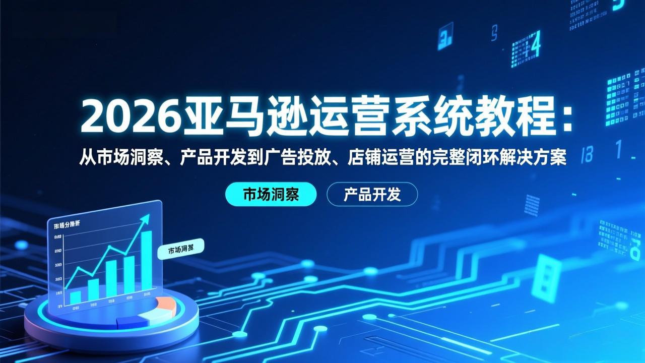 2026亚马逊运营系统教程：从市场洞察、产品开发到广告投放、店铺运营的完整闭环解决方案-校睿铺