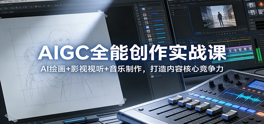 AIGC全能创作实战课：AI绘画+影视视听+音乐制作，打造内容核心竞争力-校睿铺