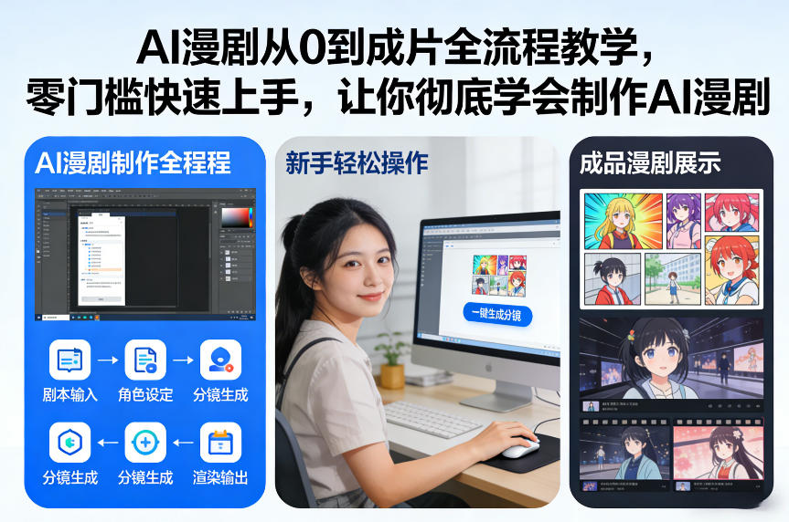 AI漫剧从0到成片全流程教学，零门槛快速上手，让你彻底学会制作AI漫剧【保姆级教程】-校睿铺