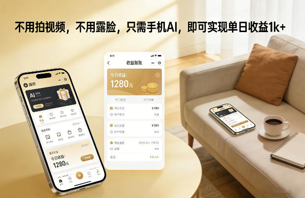 不用拍视频，不用露脸，只需手机AI，即可实现单日收益1k+【揭秘】-校睿铺