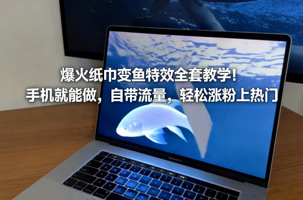 爆火纸巾变鱼特效全套教学！手机就能做，自带流量，轻松涨粉上热门-校睿铺