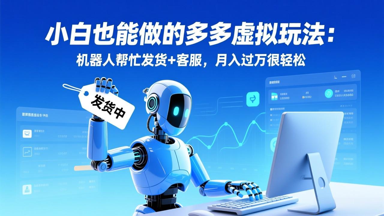 小白也能做的多多虚拟玩法：机器人帮忙发货+客服，月入过万很轻松-校睿铺