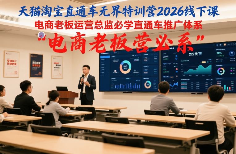 天猫淘宝直通车无界特训营2026线下课，电商老板运营总监必学直通车推广体系-校睿铺