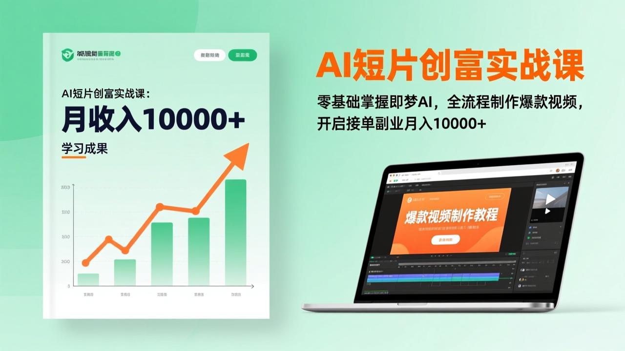 AI短片创富实战课：零基础掌握即梦AI，全流程制作爆款视频，开启接单副业月入10000+(更新-校睿铺