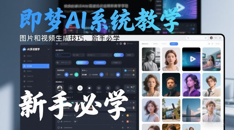 即梦AI系统教学，图片和视频生成技巧，新手必学-校睿铺