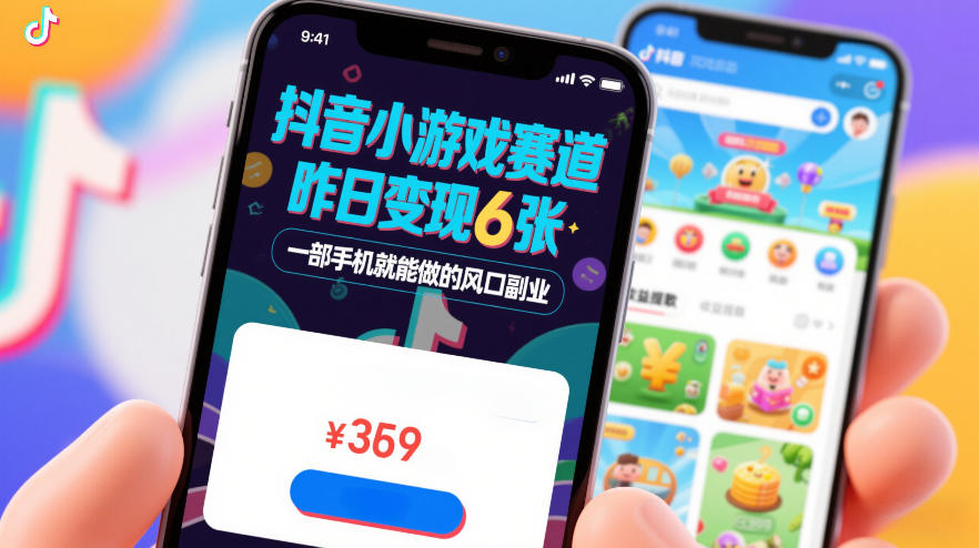 抖音小游戏赛道，昨日变现600+，零基础一部手机就能做的风口副业【揭秘】-校睿铺