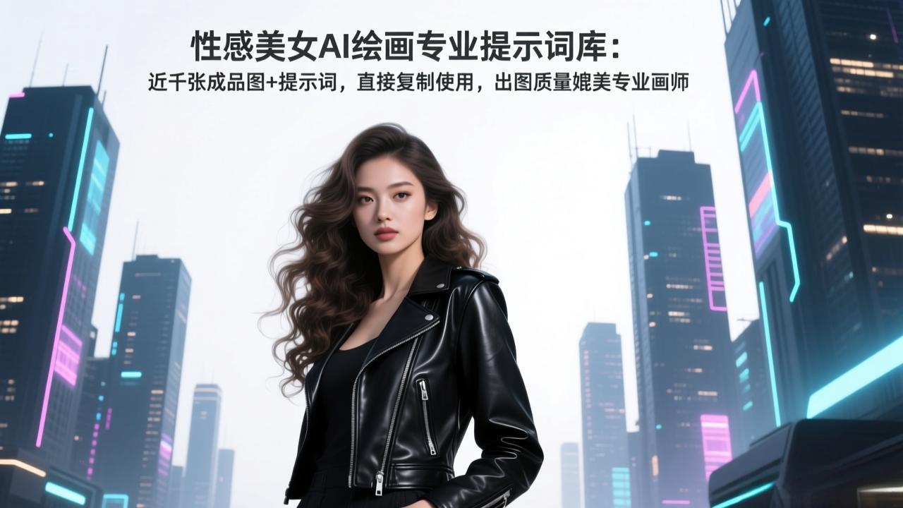 性感美女AI绘画专业提示词库：近千张成品图+提示词，直接复制使用，出图质量媲美专业画师-校睿铺