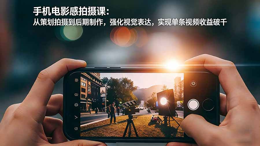 手机电影感拍摄课：从策划拍摄到后期制作，强化视觉表达，实现单条视频收益破千-校睿铺