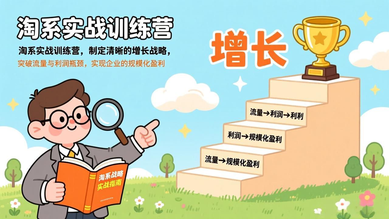 淘系实战训练营，制定清晰的增长战略，突破流量与利润瓶颈，实现企业的规模化盈利-校睿铺