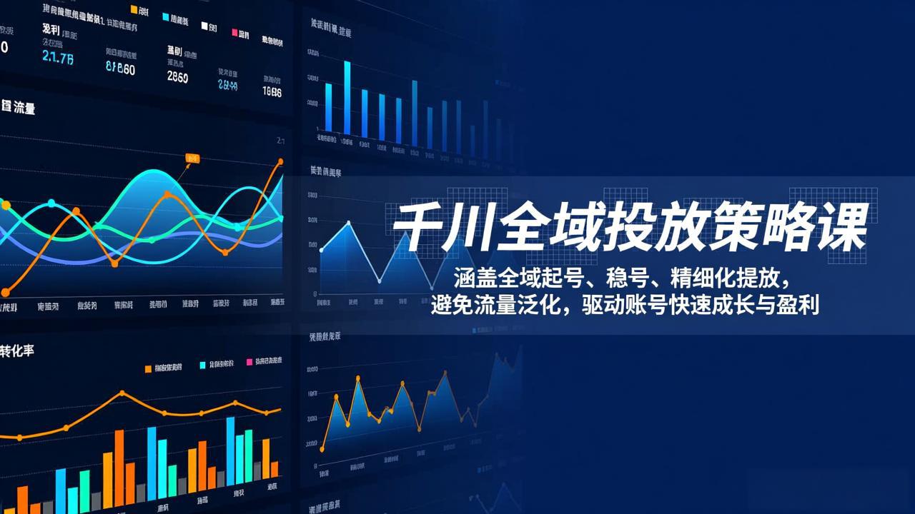 千川全域投放策略课：涵盖全域起号、稳号、精细化投放，避免流量泛化，驱动账号快速成长与盈利-校睿铺