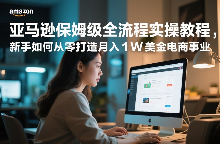 亚马逊保姆级全流程实操教程，新手如何从零打造月入1W美金电商事业-校睿铺