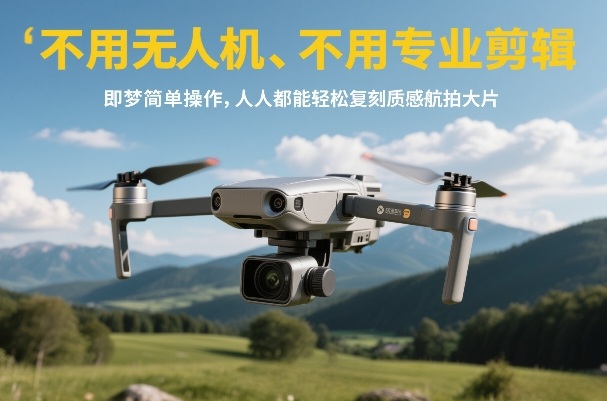 不用无人机、不用专业剪辑，即梦简单操作，人人都能轻松复刻质感航拍大片-校睿铺