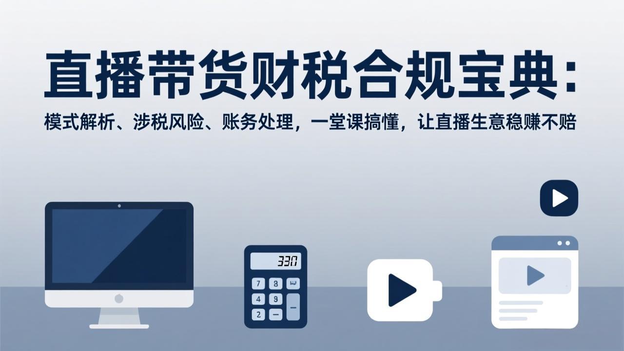 直播带货财税合规宝典：模式解析、涉税风险、账务处理，一堂课搞懂，让直播生意稳赚不赔-校睿铺