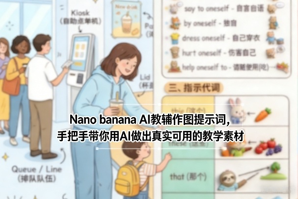 Nano banana AI教辅作图提示词，手把手带你用AI做出真实可用的教学素材-校睿铺