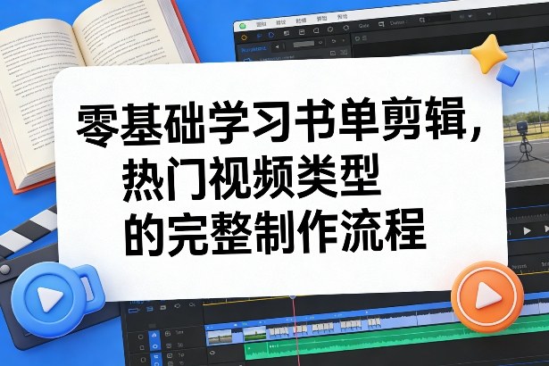 零基础学习书单剪辑，热门视频类型的完整制作流程(更新2026)-校睿铺