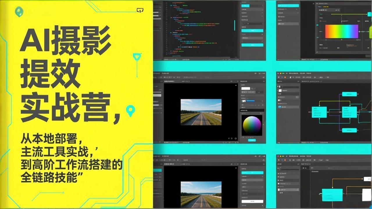 AI+摄影提效实战营，从本地部署，主流工具实战，到高阶工作流搭建的全链路技能-校睿铺