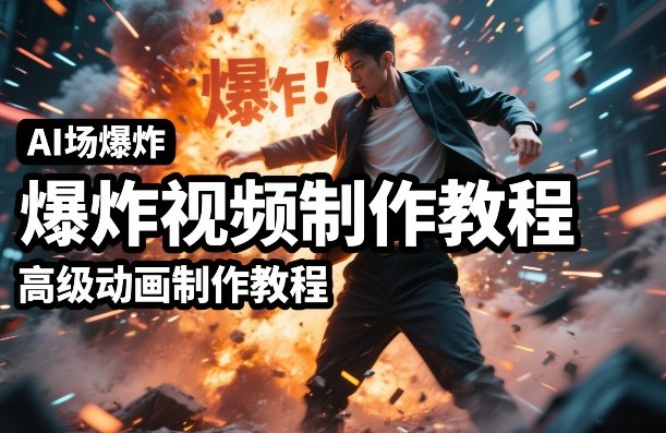 AI场景爆炸视频制作教程，利用人物实拍视频制作出高级的动画特效-校睿铺