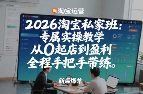 2026淘宝私家班：专属实操教学，从0起店到盈利，全程手把手带练(更新)-校睿铺