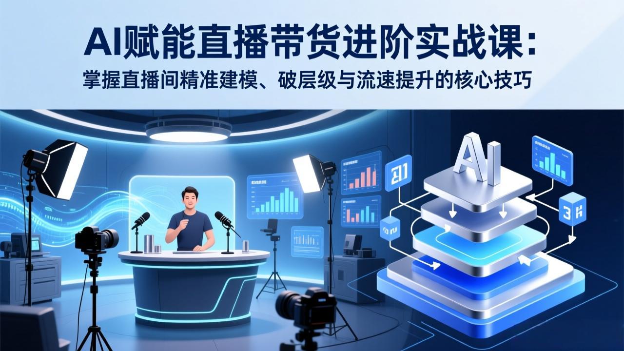 AI赋能直播带货进阶实战课：掌握直播间精准建模、破层级与流速提升的核心技巧-校睿铺