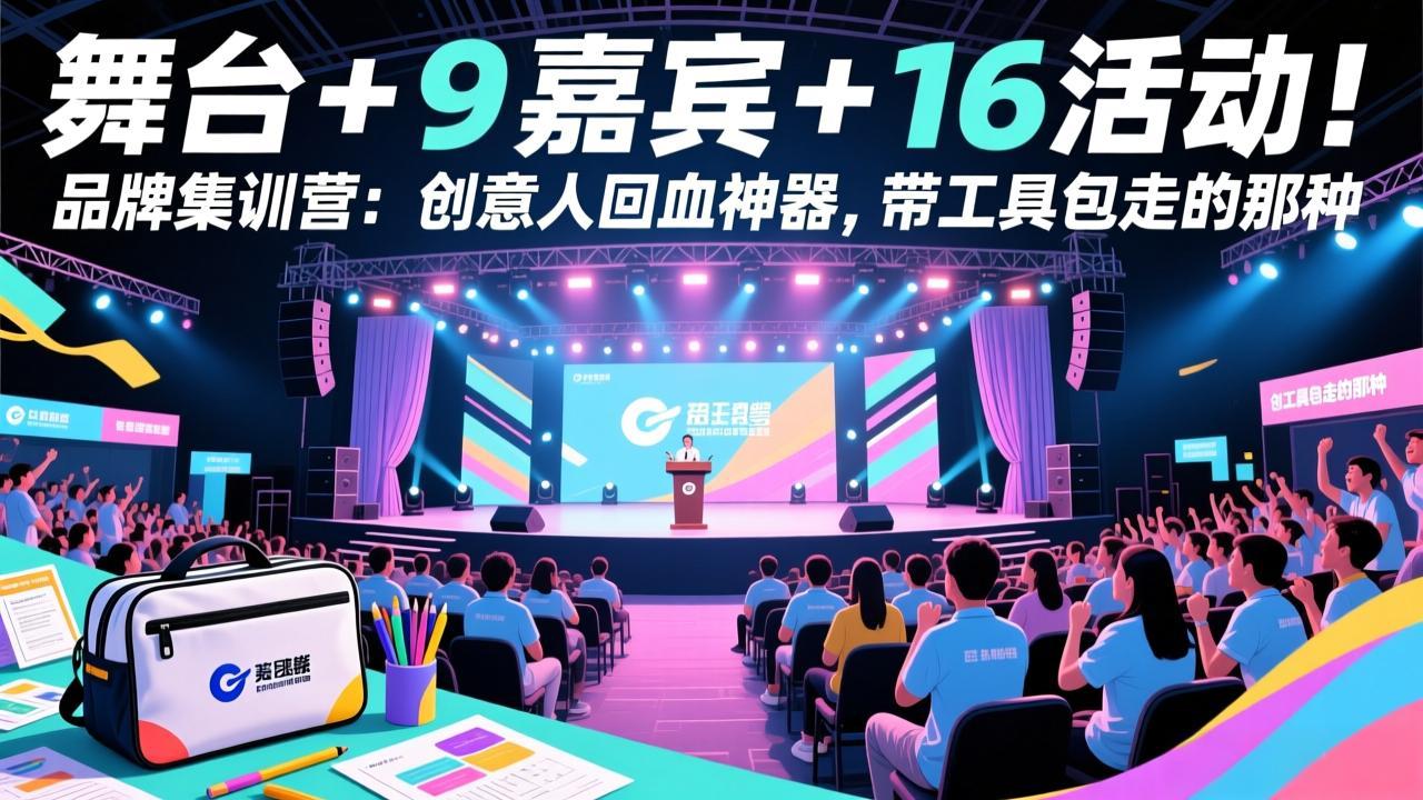 舞台 + 9 嘉宾 + 16 活动！品牌集训营：创意人回血神器，带工具包走的那种-校睿铺
